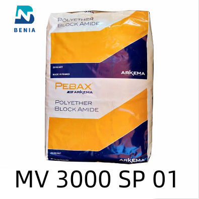 La Virgen termoplástica de la prenda impermeable de la película del elastómero del SP 01 de Arkema Pebax milivoltio 3000 granula todo el color